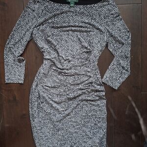 Ralph Lauren Black and White Patterned Dress